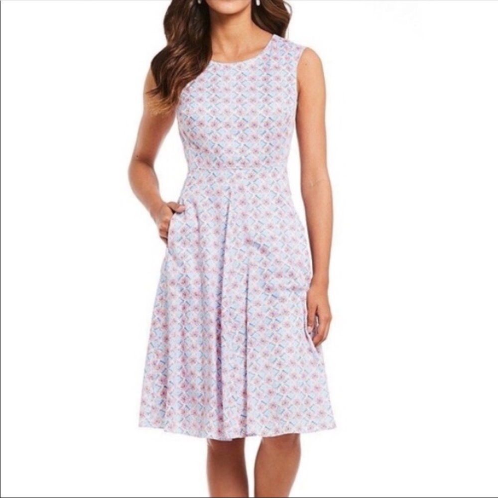 JOULES AMELIE FIT AND FLAIR MOSAIC DRESS